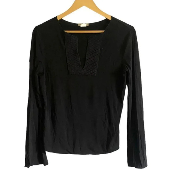 J. Crew Black Long Sleeve Top - Picture 1 of 10